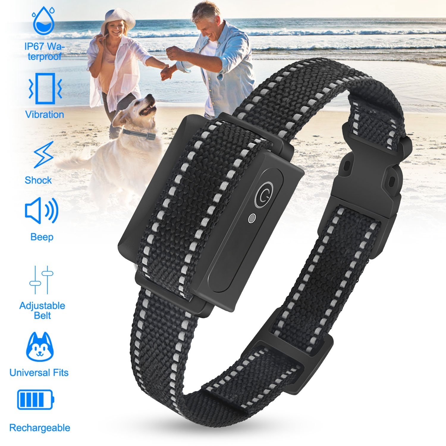 Train Collar OR Receiver Only Options - 3280FT Dog Training Collar IP67 Waterproof Pet Beep Vibration Electric Shock Collar 3 Channels Rechargeable Transmitter Receiver Trainer With Flashlight - Image 7