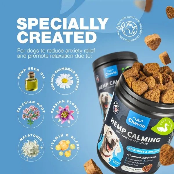 Calming Chews For Dogs Duck Flavor Canine Supplement For All Breeds And Sizes - Image 2