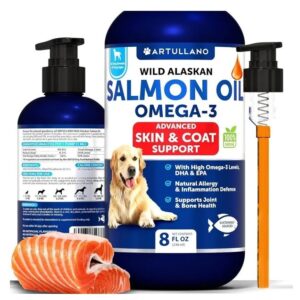 Salmon Oil For Dogs 3 For Dogs 8 FL OZ Wild Alaskan Salmon Fish Oil