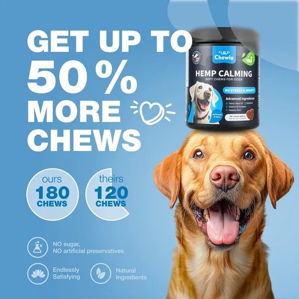 Calming Chews For Dogs Duck Flavor Canine Supplement For All Breeds And Sizes - Image 4