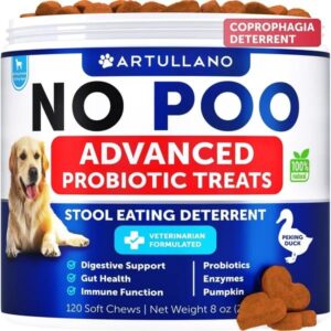 No Poo Chews For Dogs Coprophagia Stool Eating Deterrent Stop Eating Poop Treats With Probiotics Pumpkin & Digestive Enzymes Prevent Dog Puppy From Eating Poop Gut Health Support Supplement