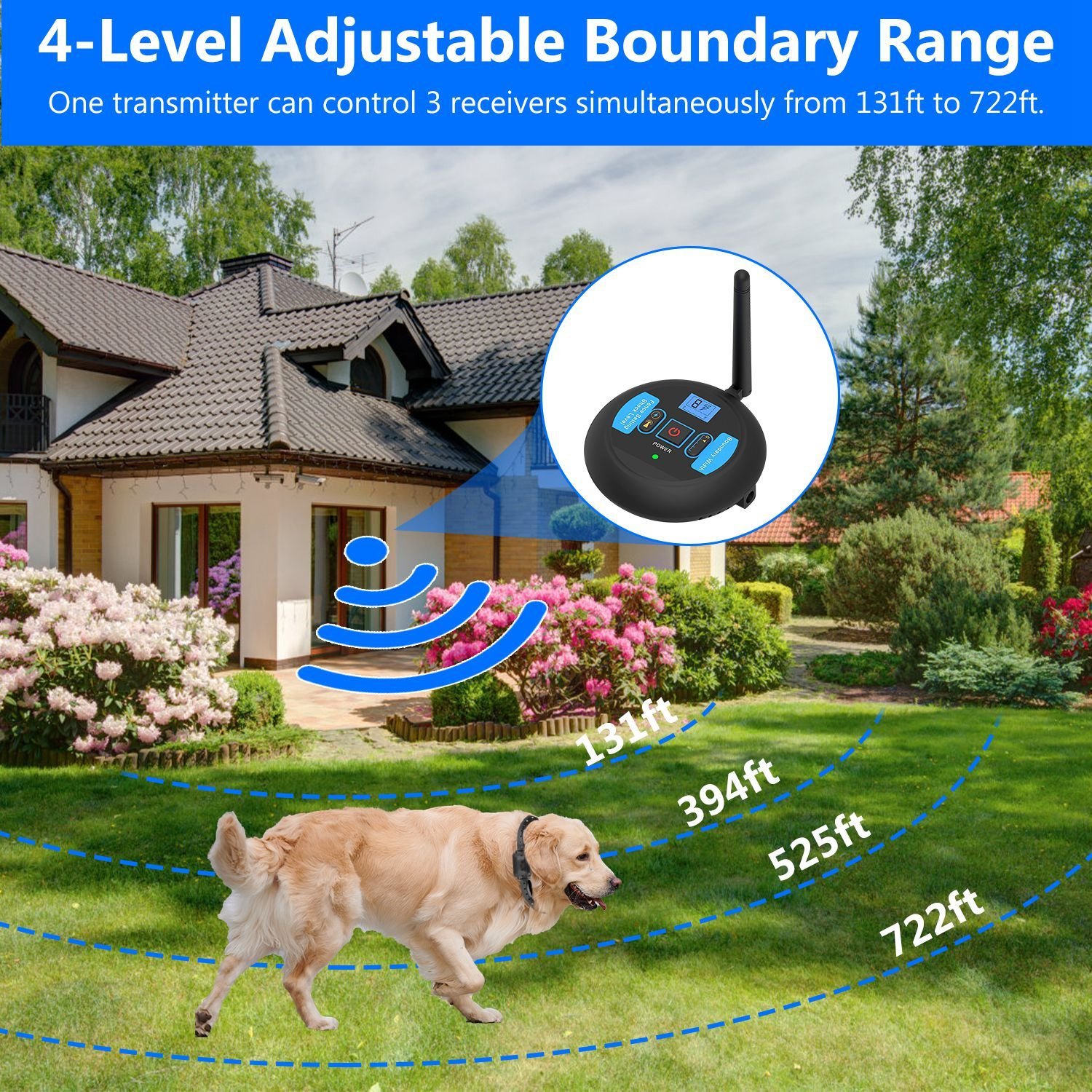 1Set Wireless Electric Dog Fence Pet Shock Boundary Containment System Electric Training Collar For Small Medium Large Dogs - Image 5