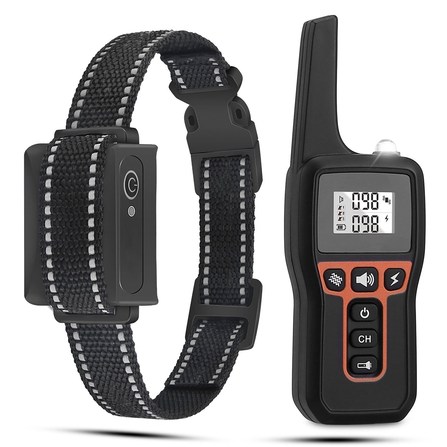 Train Collar OR Receiver Only Options - 3280FT Dog Training Collar IP67 Waterproof Pet Beep Vibration Electric Shock Collar 3 Channels Rechargeable Transmitter Receiver Trainer With Flashlight - Image 8