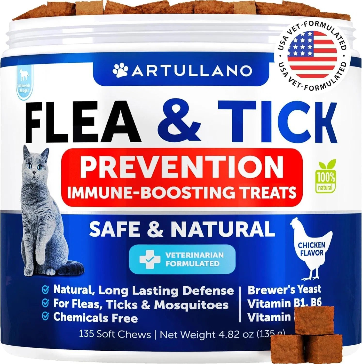 Flea Treatment For Cats Natural Flea And Tick Prevention Supplement For Cats Kittens Chewable