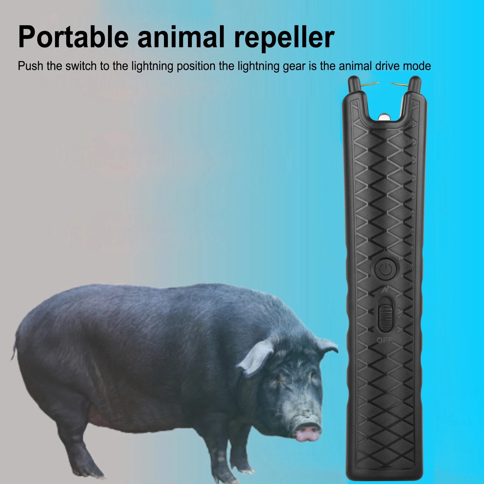 Electric Repeller Handheld Pig And Cattle Repeller Livestock Repeller Usb 23 Cm - Image 2