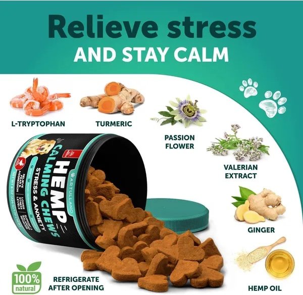 Hemp Calming Chews For Dogs Dog Anxiety Relief Treats With Hemp Oil Turmeric - Image 4